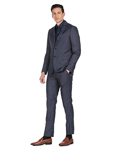 Image of Arrow Men's Polyester Blend Body Tailored Checkered Suit Business Pants Set