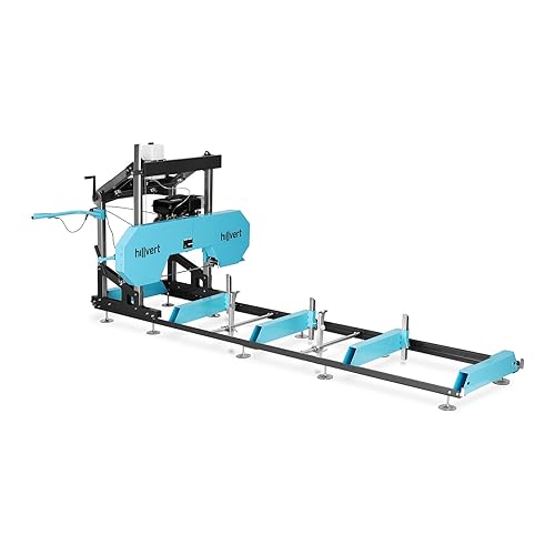 hillvert HI-PSM-1000G Benzin-Blockbandsäge 4 x 0,9 m Aufstellmaß 7500 W / 9 PS Blockbandsägewerk mobile Bandsäge Kleinsägewerk