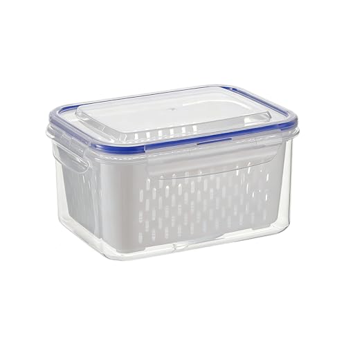 Genérico Cajas De Conservación De Alimentos - Con Tapa, Ergonómico, Modern, Lote, 4 Transparentes Colador Desmontable Y Tapas Impermeables Para Frutas | Multiusos Outdoor Indoor Utility