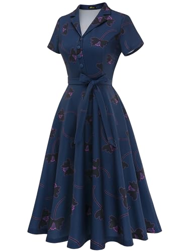 Image of Wedtrend Women's Vintage Tea Dress, Short Sleeve Cocktail Party Dress Work Church Casual Dress