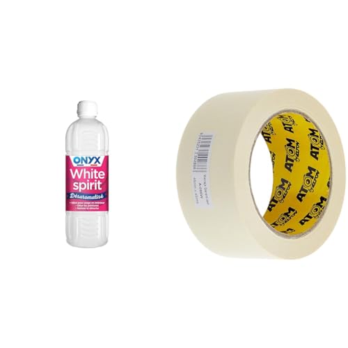 Onyx - White Spirit Désaromatisé - Solvant Diluant Peintures et Vernis - Produit Nettoyant Décapant Peinture - Fabrication Française - 1L & MIARCO 98 - Cinta de carrocero Krepp Miarco 48mm x 45m