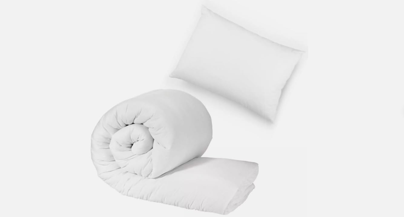 L S U Cot Bed Duvet With Pillow- Hypoallergenic Baby Quilted Bedding Set Hollow Fiber Fill For Newborn Kids Boys & Girls (4.5 TOG)