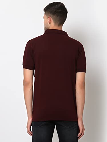 Image of UZARUS Mens Solid Cotton Regular Fit Polo T-Shirt