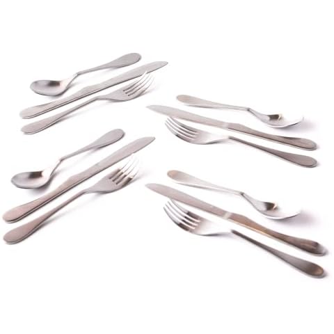 Knork Lite Stainless Steel, 12 Piece Set (custom service for 4), Matte brushed finish Cover
