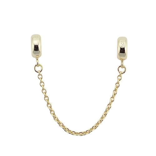 ARTCHARM .925 Sterling Silver Stopper Safety Chain Bead Charm for European Charm Bracelets