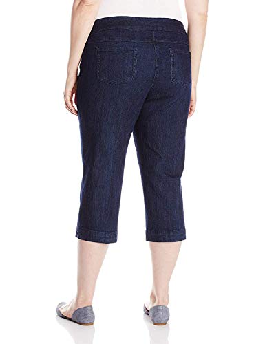 SLIM-SATION Women's Plus Size Wide Band Pull-on Straight Capri with Tummy Control2