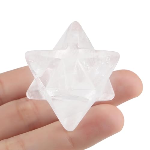 QINJIEJIE Clear Quartz Crystals Merkaba Healing Stones Sacred Meditation Energy Generator 1