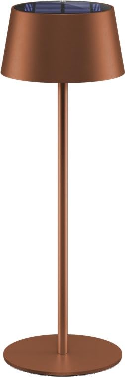 goobay Lámpara LED de mesa solar/regulación continua con control táctil/recargable LED sin cable para interiores y exteriores IP44 / 150lm y 3000K blanco cálido, USB-C, bronce 73932
