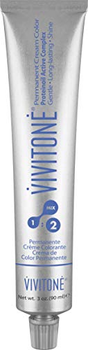 Vivitione Permanent Cream Color (7NA Natural Ash Blonde) 3oz. - 100% Grey Coverage, Long Lasting Shine, Made in Italy.