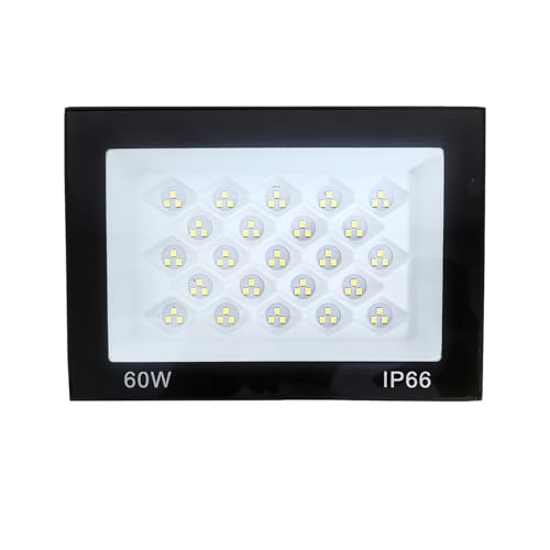 LED投光器 60W 8000LM 昼光色 ledライト 屋外 IP66 防水 豪雨対応 作業灯 led 100V対応 アース付きプラグ PSE認証済 (60W)