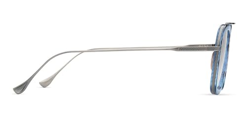 Dita FLIGHT.006 BLUE SWIRL ATNTIQUE SILVER W/GREY SHADED 52/22/144 unisex Sunglasses3