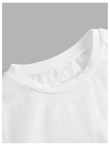 SHENHE Girl's Y2K Graphic Cross Print Ruched Short Sleeve Fitted Tee Shirt Summer Top4