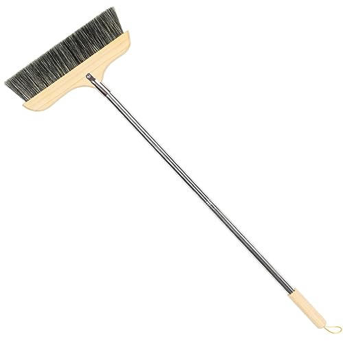 Cabilock Handle Wooden Bristle Broom Robuste Reinigungsbürste Für Haushalt Langer Griff Geeignet Für Fliesen Und Teppiche Effektive Staubaufnahme Ergonomisches Design Für Komfort