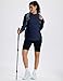 MAGCOMSEN Long Sleeve Workout Tops for Women Shirt UPF 50+ Sun Protection Hoodies Quick Dry Shirt Running Golf Navy, L