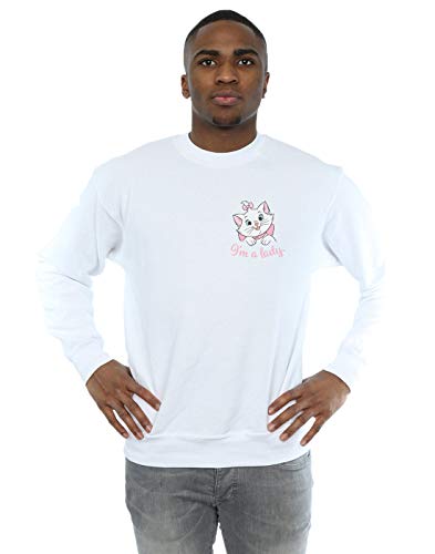 Image of Disney Men's Aristocats Marie I'm A Lady Breast Print Sweatshirt White X-Large
