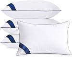 Oreillers Taille standard Ensemble de 4,Oreillers standard en microfibre douce avec fibre creuse, oreillers de lit de l'hôtel pour dormir 4 Pack pour le dos, Sleeper Stoamch