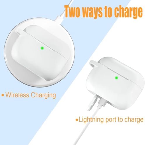 Image of EDNITA Airpods Pro 2 Case Compatible with Airpod 2 Pro & Airpods Pro, Earphone Case Cover Keychain | Shock Ressitant Full Protection LED Visible (White)