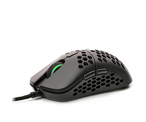 HK Gaming Mira S Ultra Lightweight Honeycomb Shell Wired RGB Gaming Mouse - Up to 12 000 cpi | 6 Buttons - 61g Only ( Mira-S , Black )
