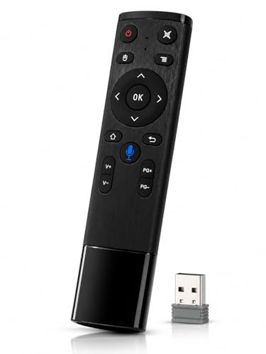 Image of 2.4G Wireless Air Mouse Remote Control with Voice Command, Motion Sensing Gyroscope Fly Mouse, USB Plug & Play for Smart TV, Android TV Box, PC, Laptop, Projector, HTPC- Pack of 1