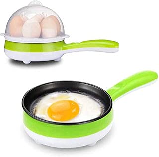 GAM Shoppoweb 2 in 1 Multifunctional Steaming Device Egg pan Frying Egg Boiling Roasting Heating Electric Mini Egg Boiler Poacher & Steamer Electric Automatic Egg Frying Pan Non Stick