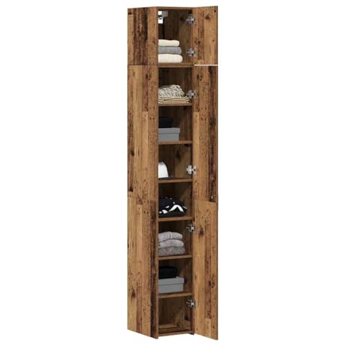 【Design elegante e moderno】 Questo armadietto da stoccaggio slim in legno ingegnerizzato ha uno stile trendy e compatto, perfetto per migliorare qualunque stanza. Con linee morbide e senza fronzoli, il suo design si adatta a interni moderni. Le misure di 30 x 42,5 x 225 cm lo rendono ideale per soggiorni, studi o uffici, con un mix perfetto di eleganza e funzionalità.【Armadio moderno】