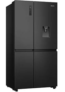 RS840N4WFE PureFlat American-Style Smart Fridge Freezer, 649L Capacity, Black Stainless Steel, Non-Plumbed Water Dispenser, Multi Airflow Cooling, Frost Free, Inverter Compressor