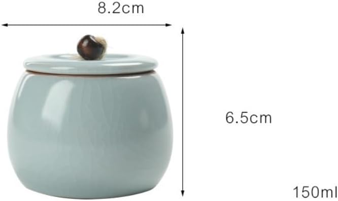 SONGCHAO Sugar Jar Bulk Tea Storage Container Jar Ceramic Small Sealed Home Kitchen Seasoning Candy Single Tea Canister(B)