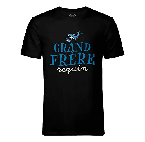 T-shirt requin grand frère en coton bio pour les fêtes de famille