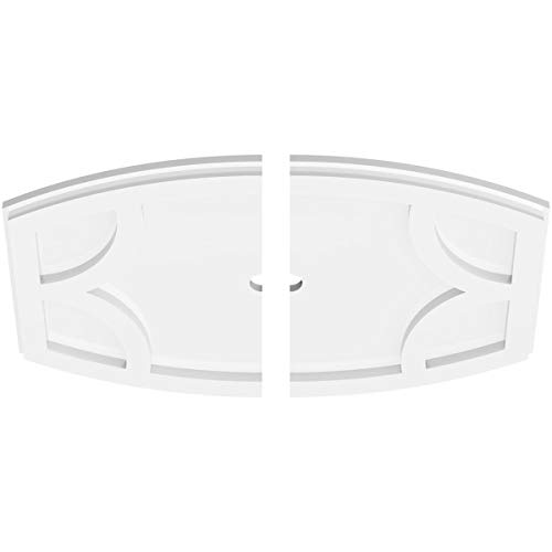Image of Ekena Millwork CMP20X13KY2-01000 Kailey Architectural Grade PVC Contemporary, Two Piece Urethane Ceiling Medallions 20 inchW x 13 3 /8 inchH x 1 inchID x 10 3 /4 inchC x 1 inchP