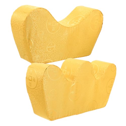 TOPBATHY 1 Juego artículos funerarios Accesorio de Funeral Funda Nordica del empavesado Almohada reposacabezas cojín de pie funerario Accesorio de Tela funeraria paño Golden