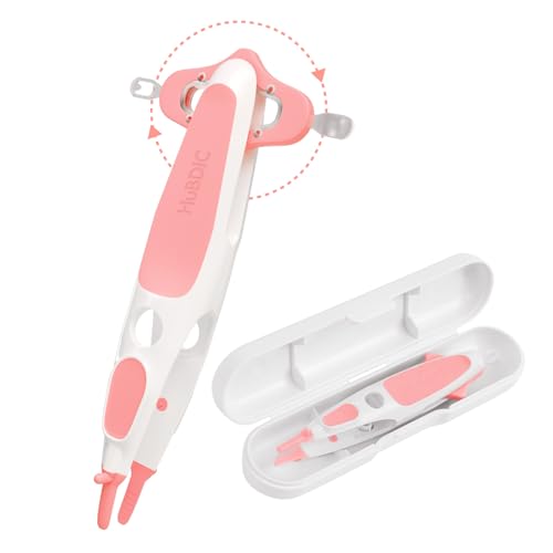 Image of HubiBaby 3 in 1 Baby Nose Cleaning Tweezer Booger Remover and Baby Ear Wax Removal Tool with Soft Silicone Dual Ear Wax and Safe Nasal Picker for Newborns Infants & Toddlers (Pink)