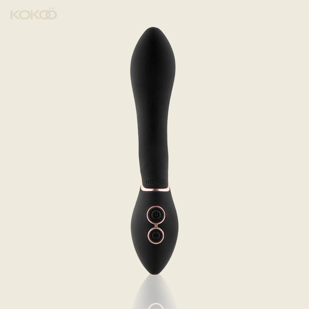 Kokoö Vibratore per punto G e clitoride Giulia | Design curvo | 7 modelli, 3 velocità | Silicone morbido, motore potente e silenzioso | Ricaricabile tramite USB | Resistente all'acqua (Nero)