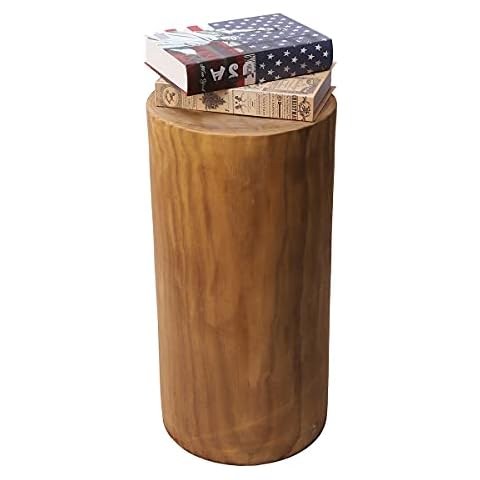 Athaliah Wooden Side Table,Home Decor Coffee End Table Nightstands for Bedroom with Natural Edge Accent Table Wood Garden Stool for Indoor Outdoor 23.25" Tall,Brown Cover