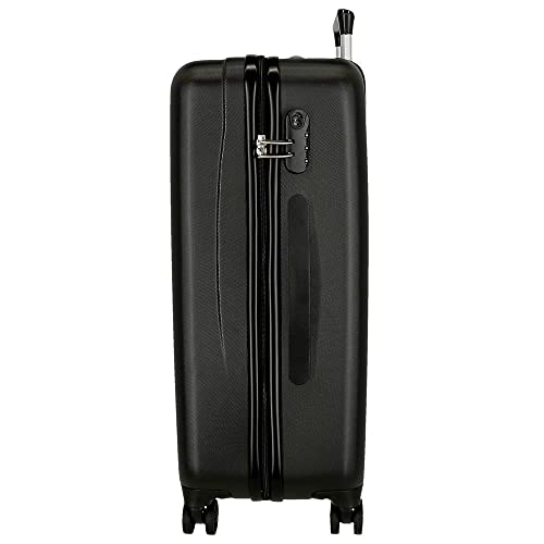 Reebok Beverly ABS Luggage TSA Lock Double Wheels Black Pink Various Sizes, Black, standard size, Suitcase set2