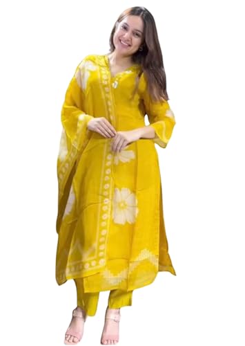 Image of Jatsy Women Pure Cotton Kurta Pant Dupatta Set | Salwar Suit Set For Girls And Women's