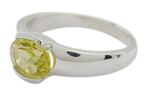 Bague quartz citron argent 925 véritable bijou RIYO