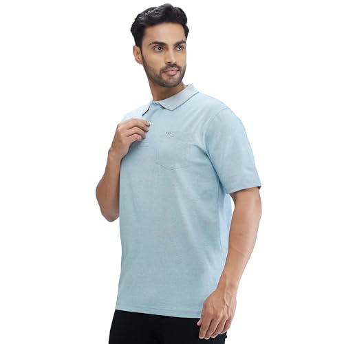 Image of Colorplus Men's Comfort Fit Solid Pattern Pure Cotton Plain Collar Half Sleeve Casual T-Shirt
