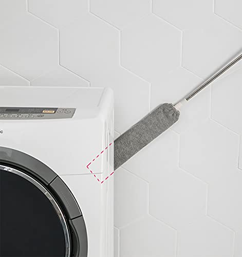 Suzzyvine Bedside Dust Brush, Microfiber Gap Duster With Extension Stainless Pole 30 To 100 Inches, Adjustable Mop Sweep Cleaning Duster, Gap Cleaning Brush For Bed High Ceilings Furniture Bottom #TOP6