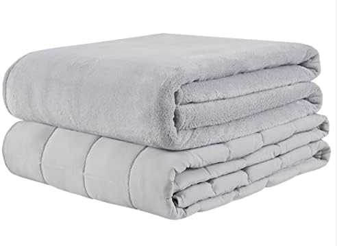 Degrees of Comfort Weighted Blanket w/ 2 Duvet Covers for Hot & Cold Sleepers|Advanced Nano-Ceramic Beads Deliver Durability & Silky Comfort (60x80 25lbs, Grey)