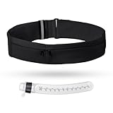 ランニング ポーチ 揺れない 専用ペットボトル付き 3ポケット 伸縮 大容量 防水 防汗 超軽量 スマホ収納 ペットボトル収納 ランニングポーチ ウエストポーチ ウエストバッグ レディース メンズ ブラック M