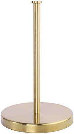 KES Kitchen Paper Roll Holder Standing Paper Towel Holder with Weighted Base for Standard or Mega Rolls SUS304 Stainless Steel Brushed Brass, KPH202-BZ