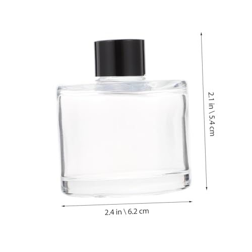 Botellas difusoras de aroma de vidrio 50ml con varillas de ratán negras 16cm miniatura 2