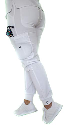 Image of Mim Jogger Scrub Pants for Women, Skinny Leg Joggers, Burgundy, Black, Navy Blue, Green