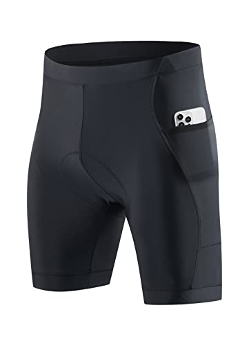 BALEAF Men s 4D Padded Bike Shorts Cycling Shorts with Padding MTB Lycra Pockets Road Biking Bicycle Gear Black L