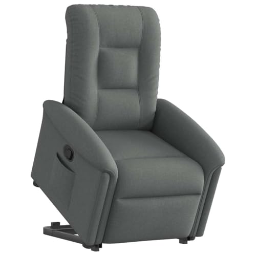Mimdixy Tumbona de relax con ayuda para levantarse, tela gris oscuro
