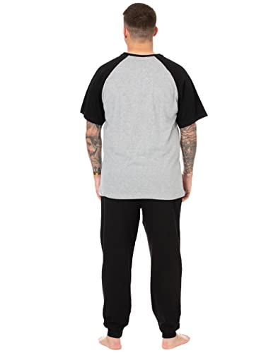 DC Comics Mens Batman Pajama Set | Adults Grey & Black Superhero Loungewear Pants & Short Sleeve T-Shirt Complete PJ Bundle3