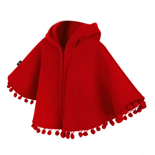 Baby Toddler Halloween Christmas Hooded Cloak Little Red Riding Hood Cape Winter Hooded Outerwear Capes Poncho Coat 1-4T2