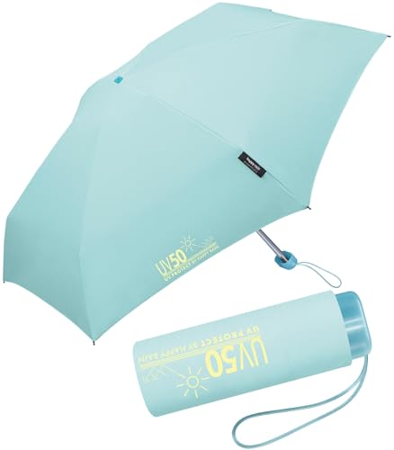 happy rain Taschenschirm UV50 UV Protect Ultra Mini Flat - Aqua