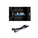 Luobannm -Kompatibel zu SCART Video-Audio-Konverter mit Netzteil für HDTV-Box DVD-Fernsehsignal 1080P-Konverter