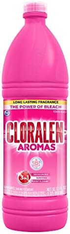 Cloralen - Household Cleaning Liquid Bleach, 3-In-1 High-Performance Multisurface And Multipurpose Laundry, Bathroom And Kitchen Cleaner - No Splash - Floral Fantasy (32.12 oz)